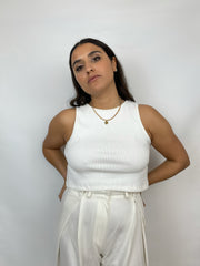 DEBARDEUR CROP TOP BLANC - "BIANCO"